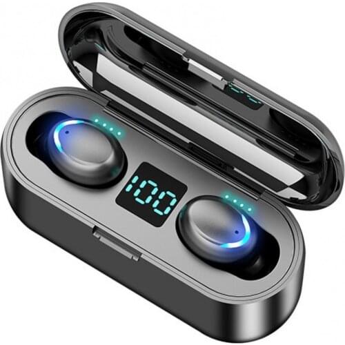 F9-5 small box touch digital display TWS 5.0 Bluetooth headset 8D bass HiFi stereo surround sound effect headset for Android iOS