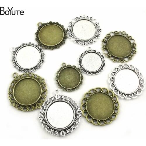 BoYuTe Wholesale Metal Alloy 25MM 30MM Cabochon Base Pendant Blanks Bezel Diy Hand Made Jewelry Accessories