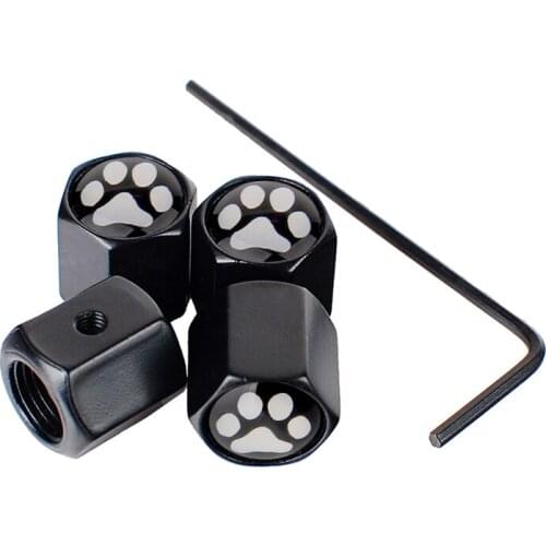 Universal Footprints Car Wheel Tire Valves Caps Anti-Theft Cover For Peugeot 508 Alfa Romeo 159 Skoda Fabia Abarth Citroen C3