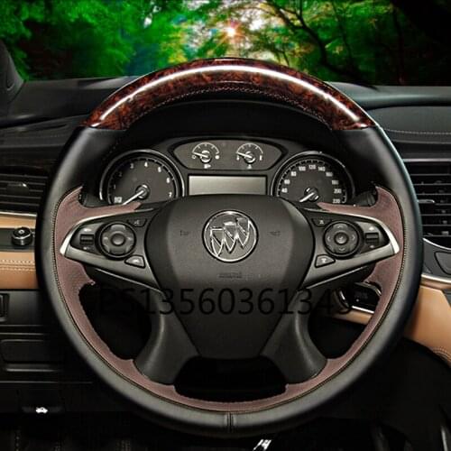 For Buick Steering Wheel Cover Regal Envision ENCLAVE GL8 Hand-stitched Leather Grip Cover