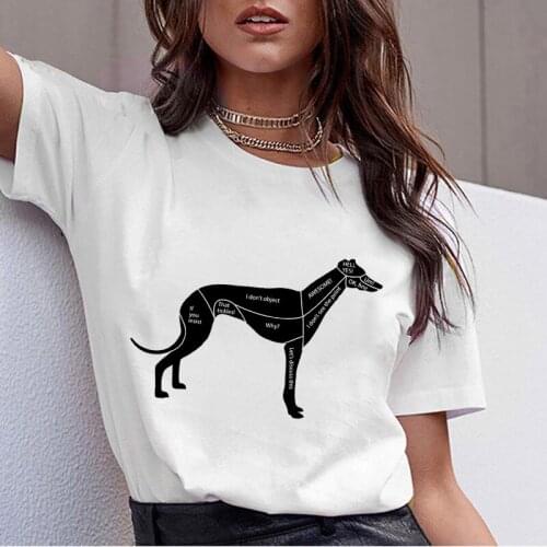 90s Girls Tshirt 2021 New Summer T-shirt Dog Cartoon tee shirt female Simple Womens T-shirt Ulzzang Harajuku T shirt