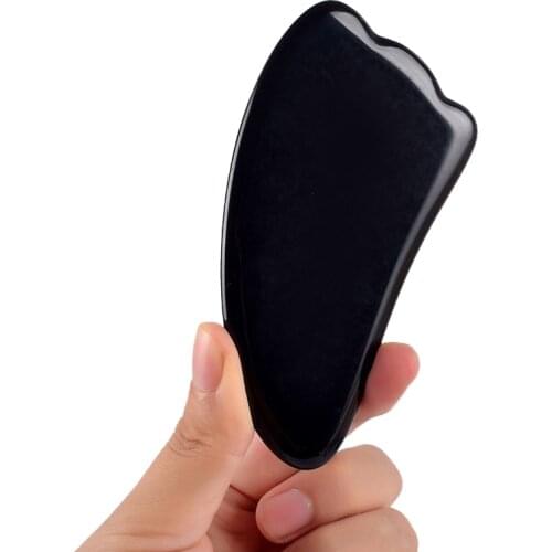 Gua Sha Scraping Tools Natural Obsidian Stone Black Crystal Gouache Scraper for Face SPA Remove Wrinkles Body Skin Care