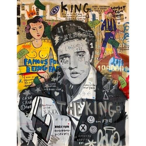 Colorful Graffiti Presley 5D Diy Diamond Painting Cross Stitch Elvis Full Square Diamond Embroidery Mosaic Crafts Home Decor