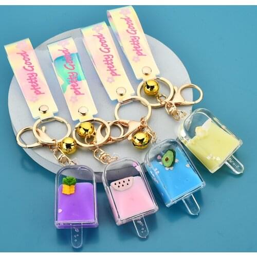 Fashionable and Beautiful New Fruit Ice Cream Keychain Creative CuteCharm Keychain Couple Backpack Mobile Phone Pendant Keychain