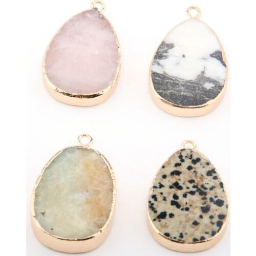 Natural Stone Rose Quartze Pendants Exquisite accessories Water drop shape DIY for Necklace or Jewelry Making size 40 *25*6 mm
