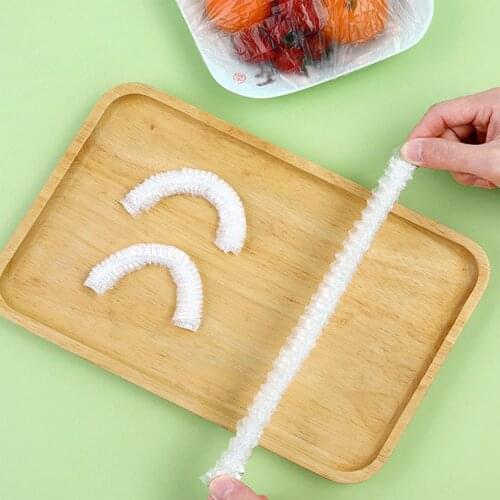 Environmental protection transparent bowl cover 100 Pcs Food Storage Covers Reusable Transparent Bowl Covers with Elastic Edging