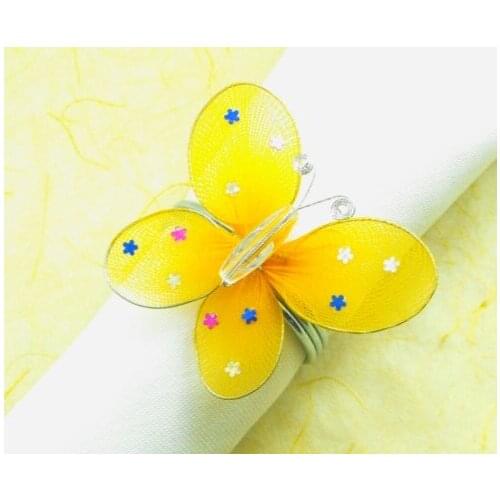 Handmade crystal butterfly napkin ring, beaded wedding napkin holder