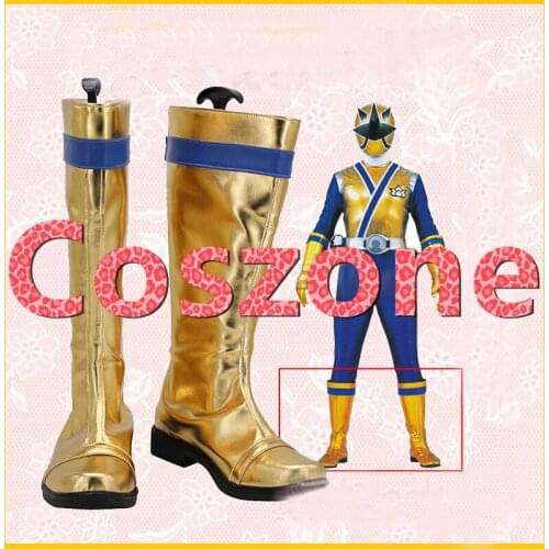 Tokusou Sentai Dekaranger Jasmine Golden Cosplay Shoes Boots Halloween Carnival Cosplay Costume Accessories