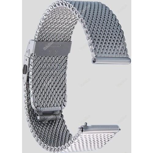 Mens Thickening Shark Mesh Heavy Duty Milanese Stainless Steel Watch Bracelet Strap 18/20/22mm