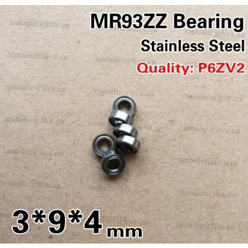 [SMR93ZZ-P6]Free Shipping 10pcs stainless steel ABEC-7 minitype ball bearing MR93zz WBC3-9A bearing 3mm*9mm*4mm