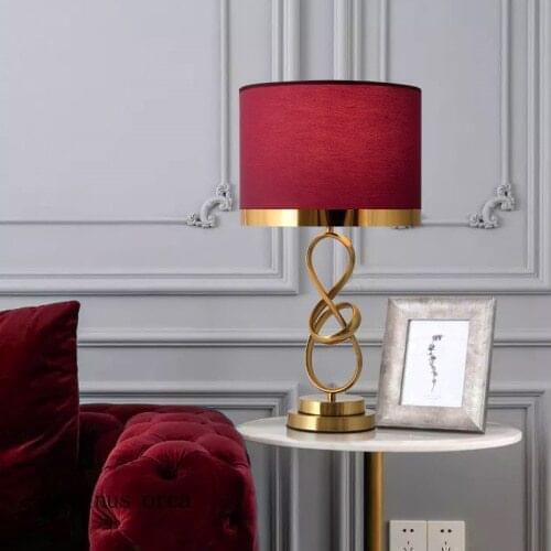 Wedding gift desk lamp wedding bedside lamp bedroom wedding room dowry lamp bright red creative simple modern luxury