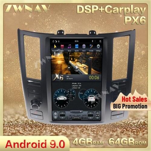 Vertical Tesla screen Android 9.0 Car Multimedia Player head unit For Infiniti FX FX25 FX35 FX37 qx70 GPS Navi Radio Auto stereo