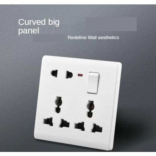 High-quality multi-function socket 86 type switch one open eight-hole socket 16A panel
