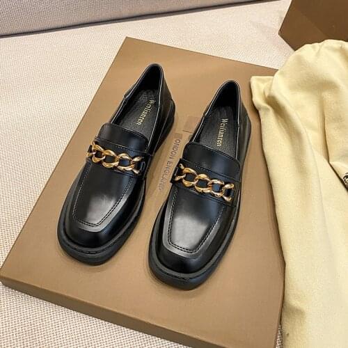 Womens Loafers for 2021 Casual Ladies Autumn Low Heels Designer Genuine Leather Fashion Oxfords Slip-on shoes Moccasins