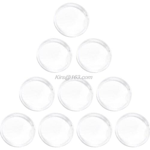 10 pc 25mm Acrylic Material For NTAG215 Coin Holder Capsules Box Storage Clear Round Display Cases High Quality Coin Holders