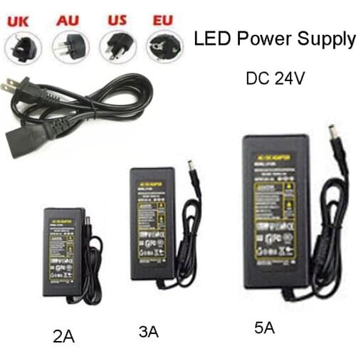 AC100~240V to DC 24V 1A 2A 3A 5A LED Power Supply Transformer Adapter For 24V 5050 5630 3528 LED Strip String Light