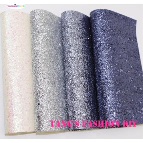 12pcs---20x22CM DIY Hair Bow Material High Quality Big And Small Mix Chunky Glitter PU Synthetic Faux Leathers