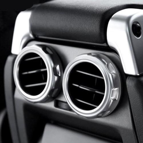 2Pcs Chrome Car Rear Air Outlet Vent Ring Trim Sticker for Land Rover Discovery 4 LR4 2009 2010 2011 2012 2013 2014 2015 2016