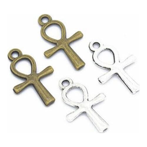 50pcs 21x13mm Antique Bronze/ Antique Silver Alloy Crosses Charm Pendant Fit Bracelets Necklace DIY Jewelry Making
