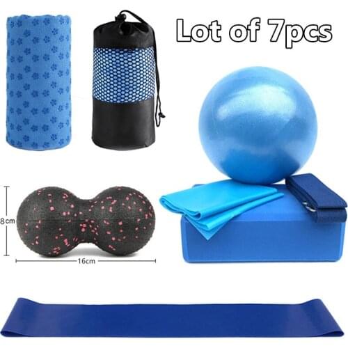 Pilates Balance Yoga Ball Sports EPP Massage Ball Blanket Elastic loop band Stretching Strap Gym Home Training Kit