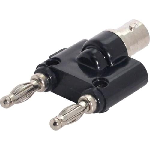 Cablecc CY BNC Female Jack to Two Dual Banana Male Plug Pin RF Splitter Connector Adapter