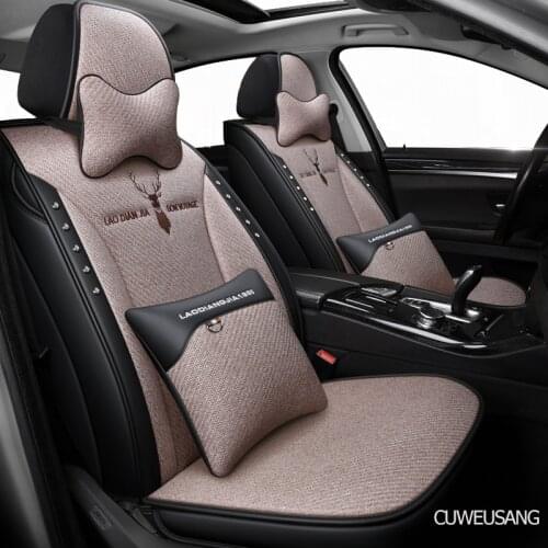 CUWEUSANG flax car seat covers For Peugeot 106 201 205 206 207 2008 3008 301 306 307 308 405 406 407 4008 5008 seat cover cars