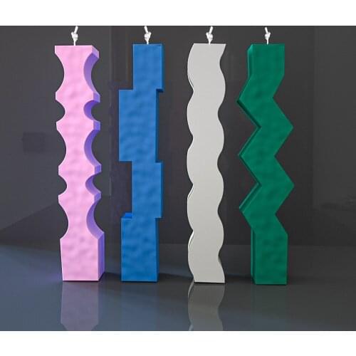 Four Style Irregular Strip Geometry Silicone Candle Mold Aromatherapy Gypsum Strip Fondant Mold Wholesale Drop Shipping