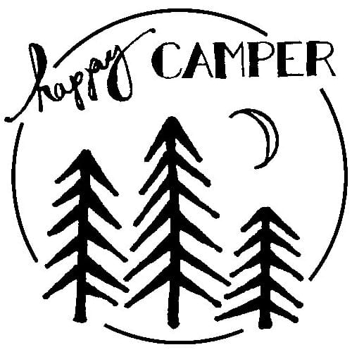 Dawasaru Personalized Art Happy Camper Car Stickers Waterproof Decals Truck Motorcycle Auto Accessories Decoration PVC,14cm*13cm