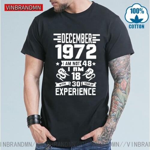 December Of 1972 BIRTH YEARS T shirt September October November T-shirt January February March April May June July August Shirt