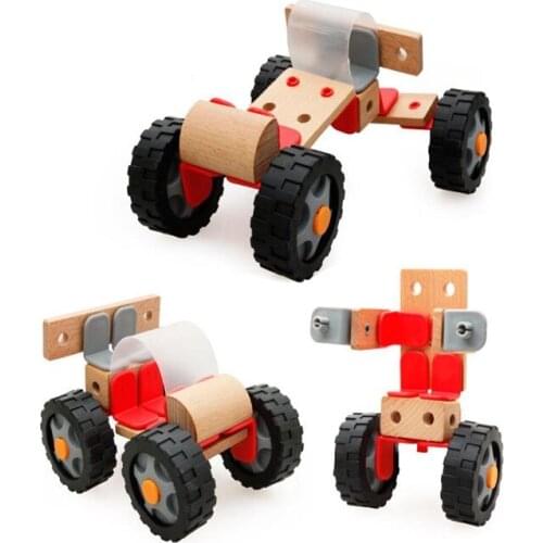 Diy 3D Wooden Puzzle Educational Toys For ChildrenFour-Wheeler Assembly Motorcycle Kids Toy Assembly Toy Gift For Boys Girls