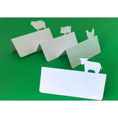 Farm Animals place cards rustic Wedding Party Escort Tent seating table number card Placecards