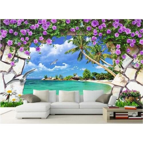 Custom photo 3d wallpaper Non-woven mural Modern flower vine natural scenery beautiful 3d wall murals wallpaper for living room