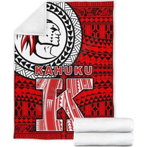 Hawaii Polynesian Premium Blanket Red Raider Kahuku 3D Printed Wearable Blanket Adults/kids Fleece Blanket Sherpa Blanket