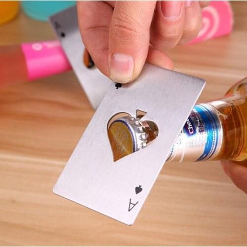 Bar Tool Card of Spades Poker Beer Bottle Opener Stainless Steel Credit Card Bottle Opener LX4422