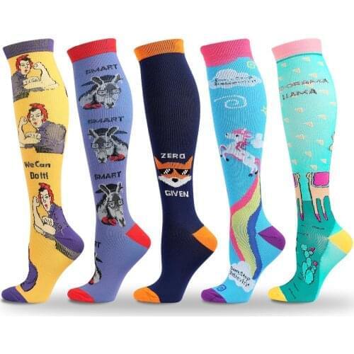 Compression Socks Novelties Hit Sales Cartoon Sports Above Knee Nylon Running Anime Long Fashion Fancy Funny Socks