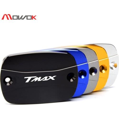 CNC Red Brake brake fluid reservoir Caps Tank Cover With logo For YAMAHA TMAX 530 2012-2019 2018 T-MAX 500 08-11