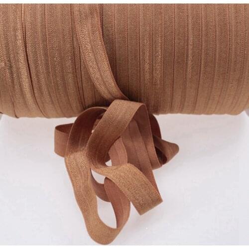 90 colors 5/8"16mm Plain color elastic ribbon 845-Chipmunk solid fold over elastic ribbon hair accessoriess, 50yards/lot