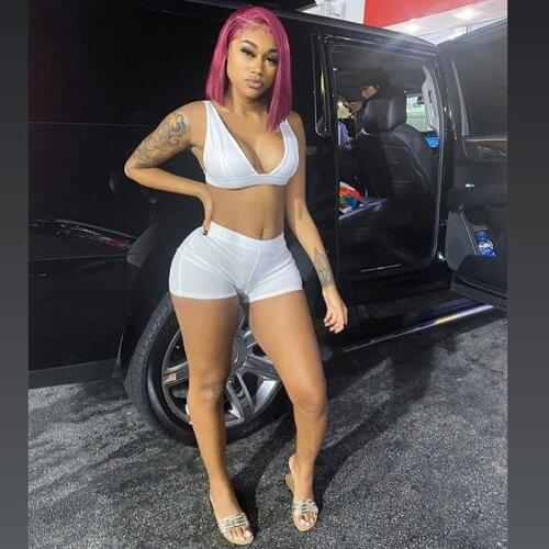 Echoine Summer Two Piece Set Crop Top Shorts Set Sporty Sweatshirt Fitness Tracksuit Elastic Bras And High Waist Leggings New