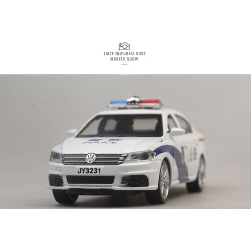 1:32 Scale Alloy Metal Diecast ForPolice Collection Car Model ForVolks Wagen LAVIDA Pull Back Sound&Light Toys Vehicle