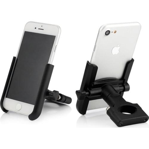 Motorcycle Scooter Handle Bar Mirror Rear View Mount Universal Cell Phone Grip Holder Stand for 4-6.5 inch Cell Phones GPS