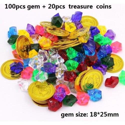 Acrylic Diamond Gems Table Vase Filler Pirate Crystal Jewlery Box Stone Pirate Treasure Toy Coin Party DIY Decorations