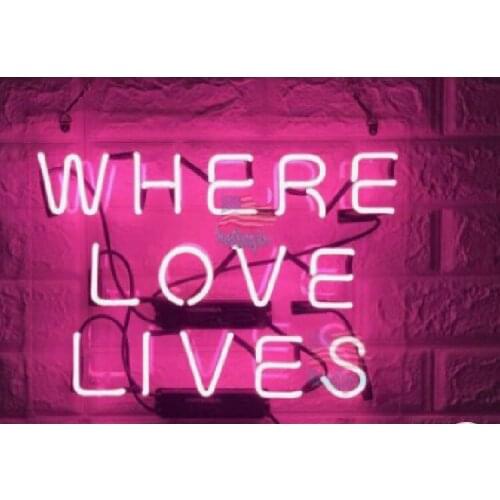 Neon Sign for Where Love Lives Neon Tube Sign Commercial Light handcraft Publicidad Lamp Store shop Home Display neon light sign