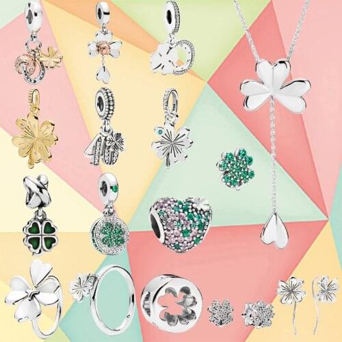 Kakany 2019 Spring New S925 Sterling Silver Lucky Clover Necklace Pendant Original European Style Suitable For Mothers Day Gift