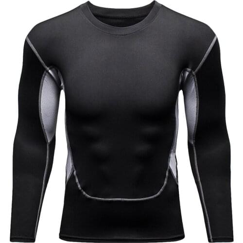 New Mens Long Sleeve Compression Shirts Sport Running Top Training Base Layers