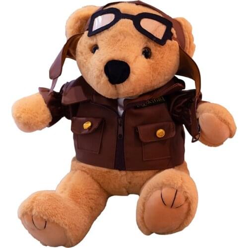 New High Quality Aviator Teddy Bear Plush Toy Soft PP Cotton Collection Gifts Stuffed Animals Christmas Birthday Gifts