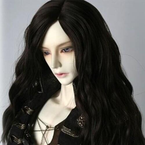 1/3 1/4 1/6 1/8 Bjd Wig HighTemperature Long Fashion Wavy Black Uncles Bjd Wig