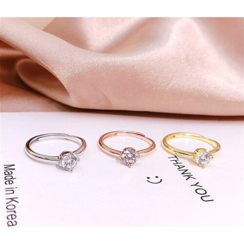 Whole 100% Real 925 Sterling Silver Luxy Adjustable Rings Exquisite 4 Prong Holding Shiny Cubic Moissanite Wedding Bridal Ring