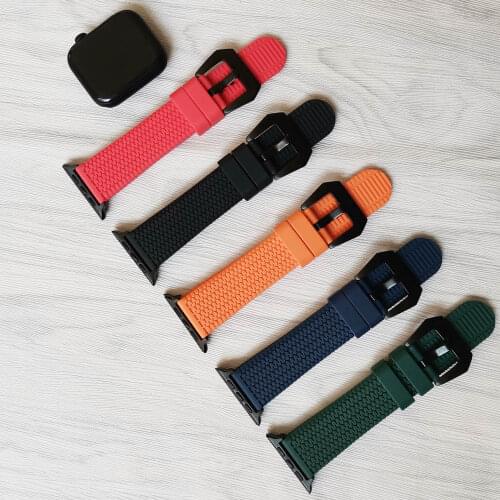 Silicone Strap for Apple Watch 42mm 38mm 44mm 40mm Strap Rubber Bands for iWatch Bracelet Series 6/5/4/3/2/1,Blue,Green,Black