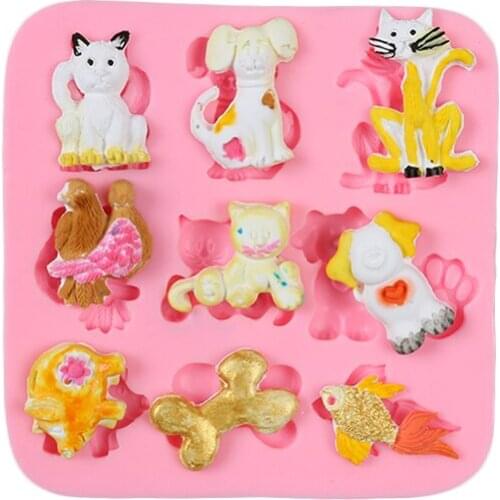 Cartoon Animal Shape Fondant Cake Silicone Mold Cake Decoration Baking Dish Toy For Children Jelly Mold Baking Decoration Tools