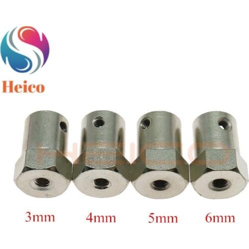 3/4/5/6mm Hexagonal Shaft Coupling Connector Connecting Rubber Wheel Shaft Coupler Hub for Robot Car Chassis DIY RC Toy Model